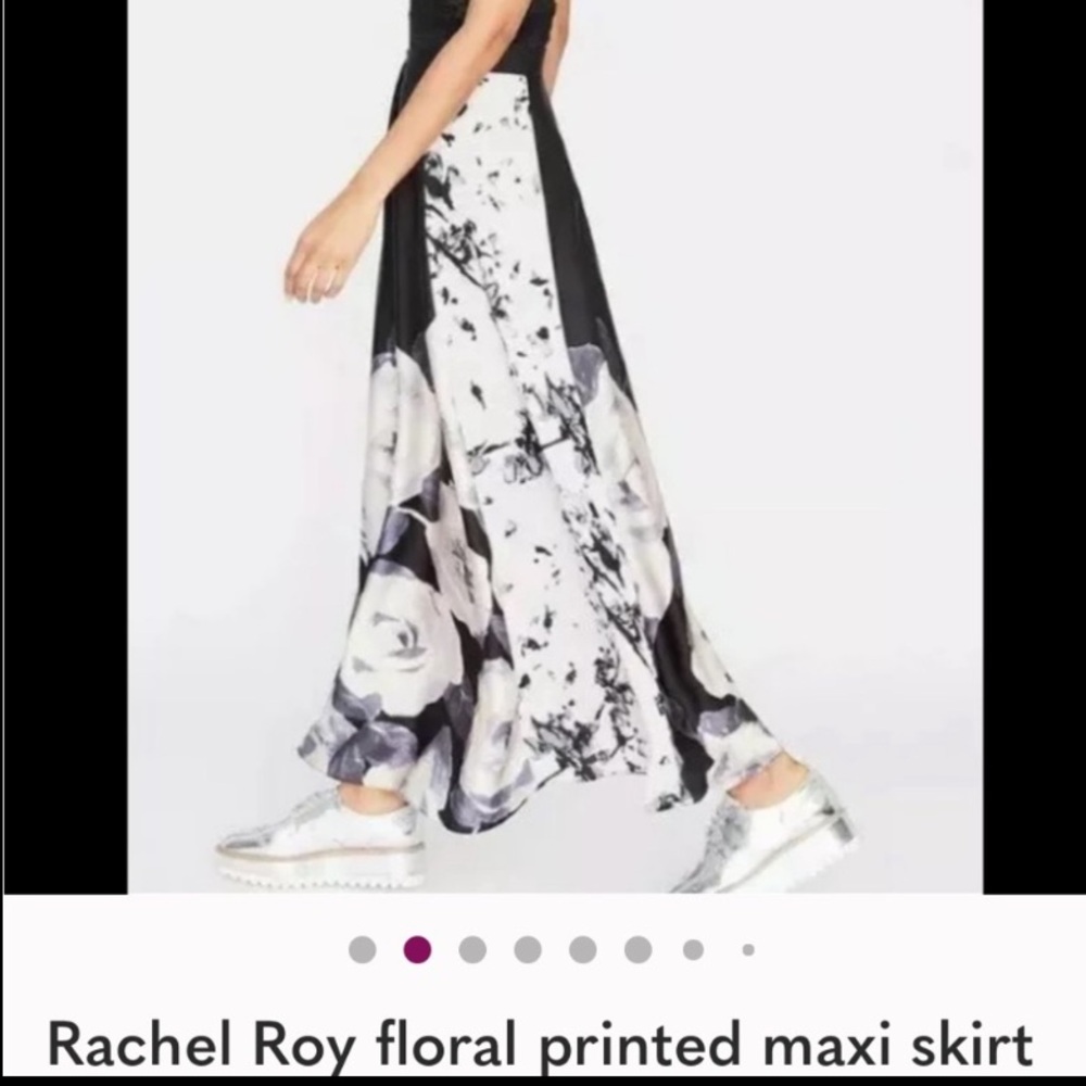 RACHEL Rachel Roy Black and White Floral Maxi Skirt